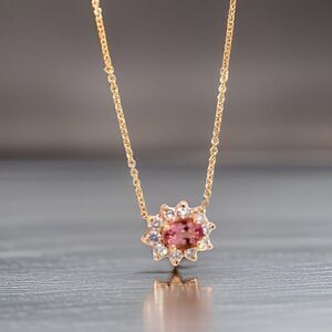 Natural Tourmaline Diamond Necklace 18" 14k YG 1.40 TCW Certified $3,450 311011
